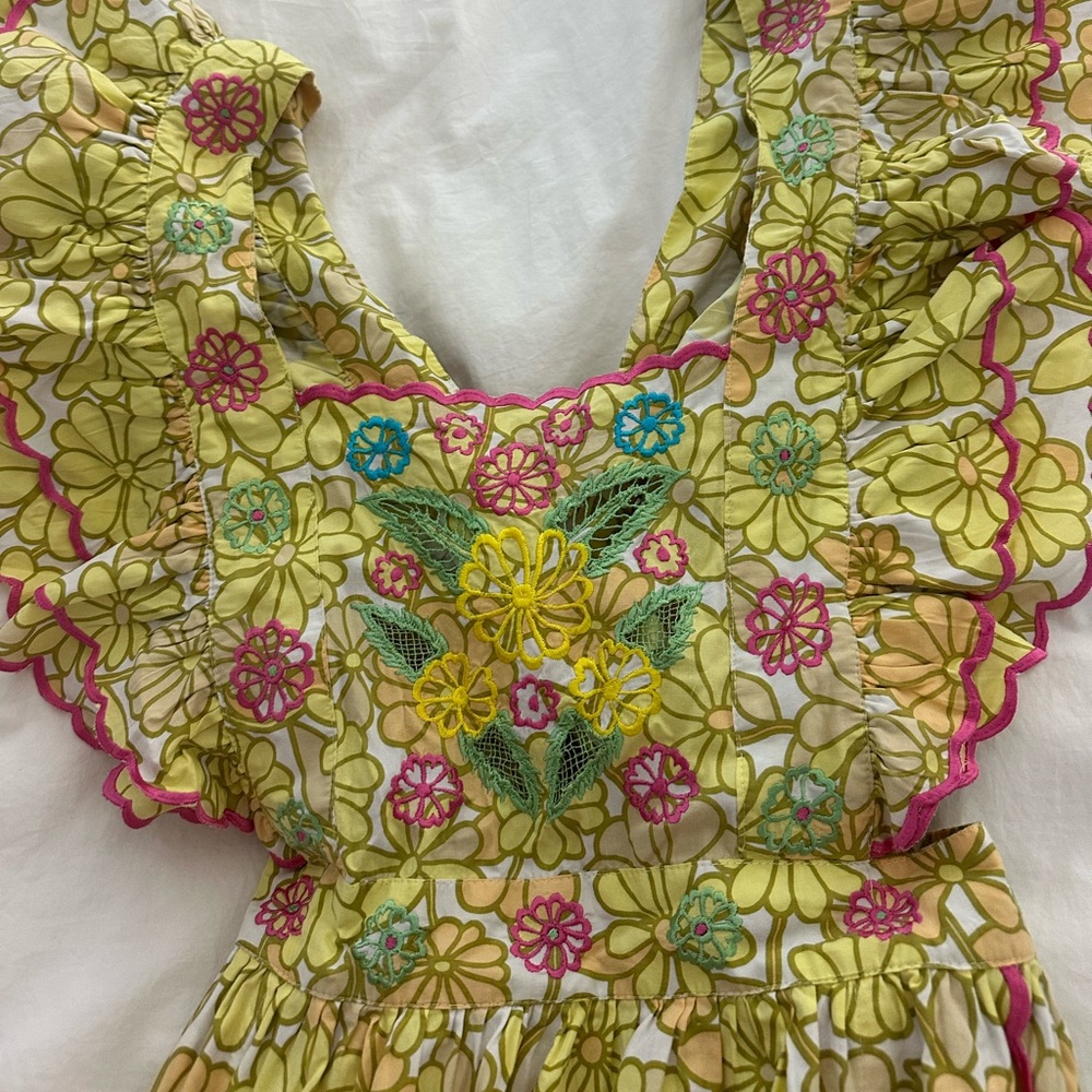 CeliaB Yellow Floral Ruffled Midi Dress - Picture 4 of 4
